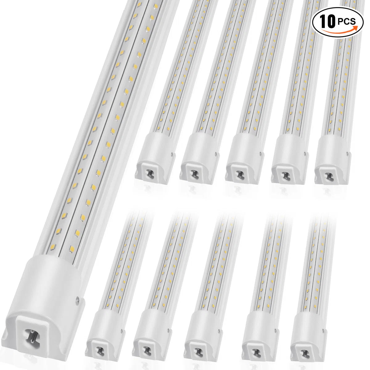 Industrial LED Workshop Lighting Kit – 10-Pack 4 FT Linkable LED Shop Lights | 10,000 LM Brightness