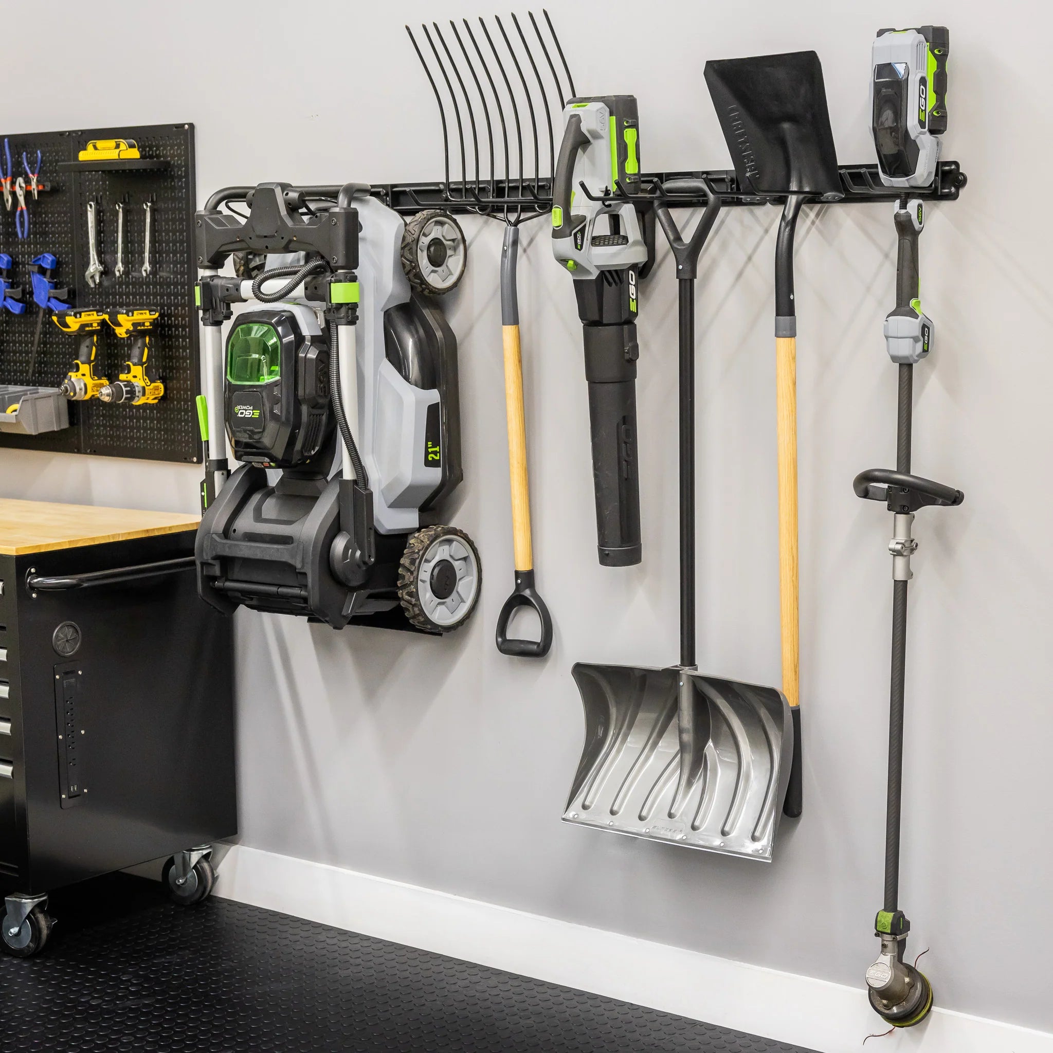64" Modular Multi-Use Adjustable Garage Organizer Wall Rail System – 600 LB Capacity