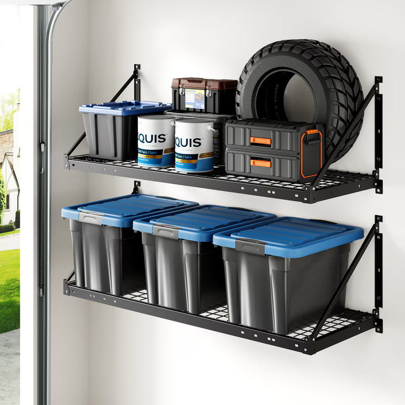 Heavy-Duty 2x4 Garage Wall Shelving – 2-Pack  | 880 LB Capacity