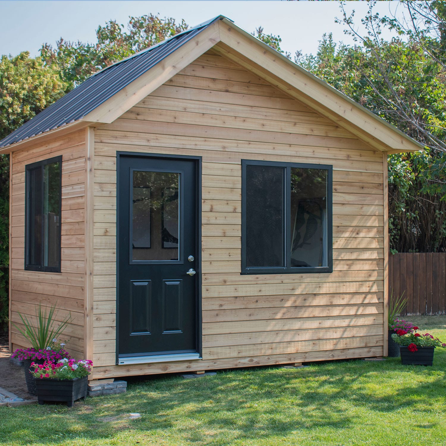 Saltbox Studio 12×8 — Western Red Cedar Backyard Office