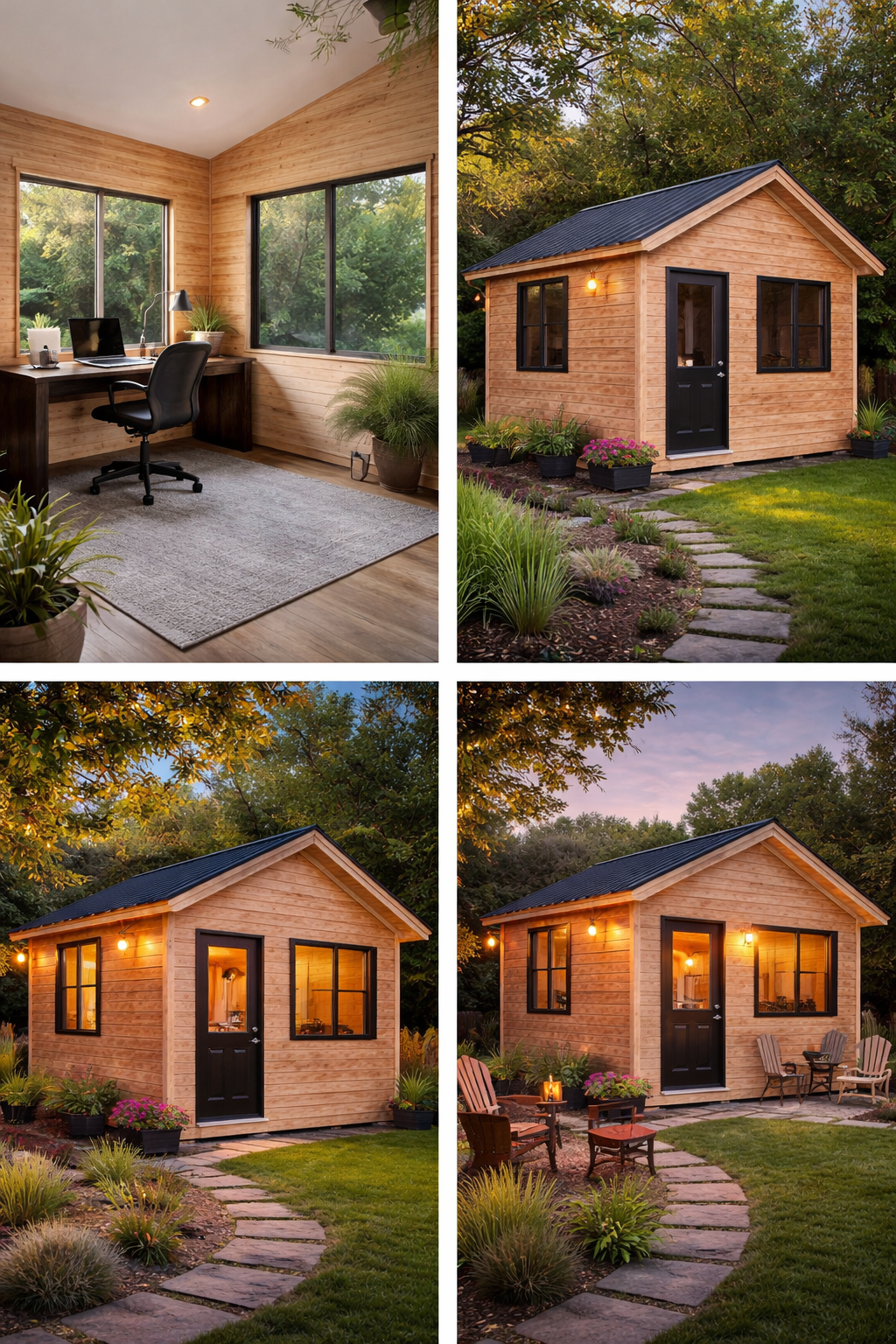 Saltbox Studio 12×8 — Western Red Cedar Backyard Office